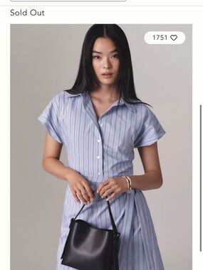 Maeve Light Blue Striped Mini Dress